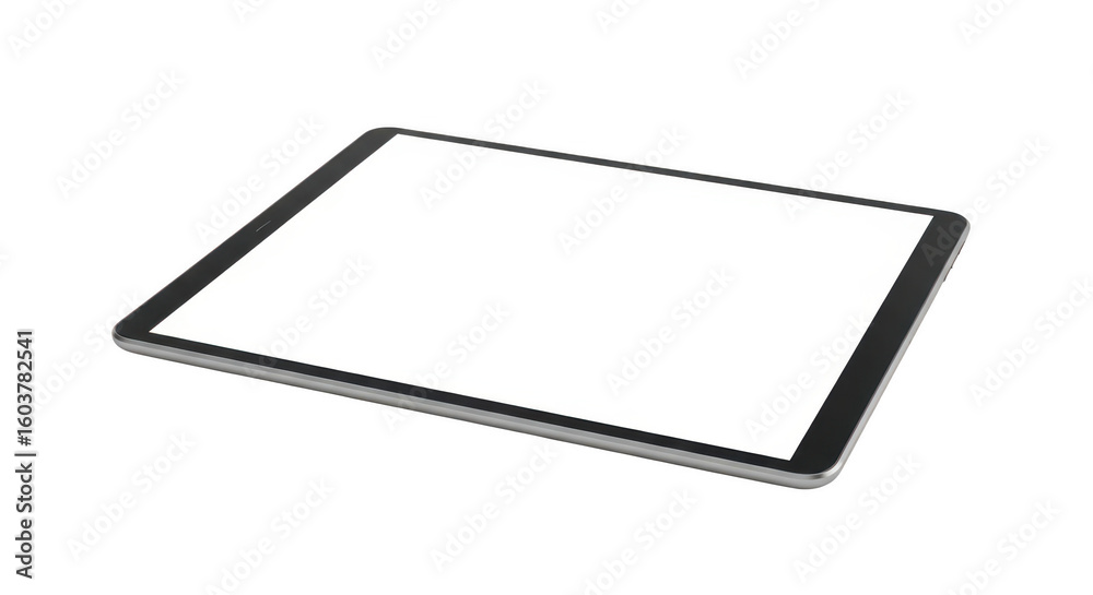 Modern tablet device with blank screen isolated on transparent background Modern tablet device with blank screen isolated on transparent background