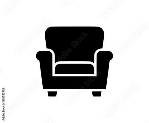 Black vector silhouette of an armchair
