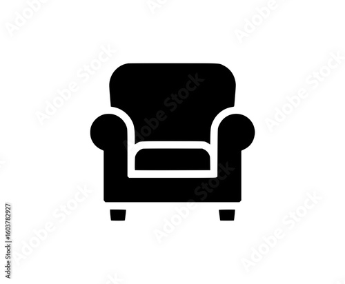 Black vector silhouette of an armchair