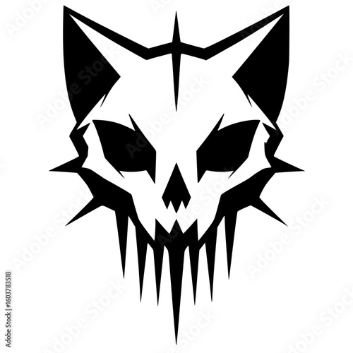 Canvastavla Metalcore cat skull silhouette