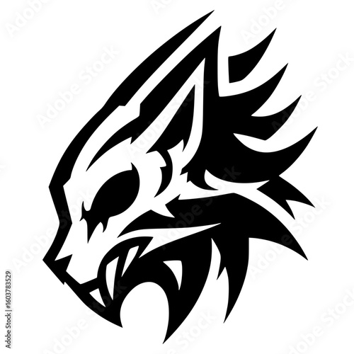 Cat e-sport logo silhouette