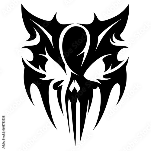 Metalcore cat skull silhouette