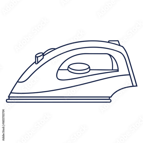 Line Icon Of An Electric Iron In Side Profile