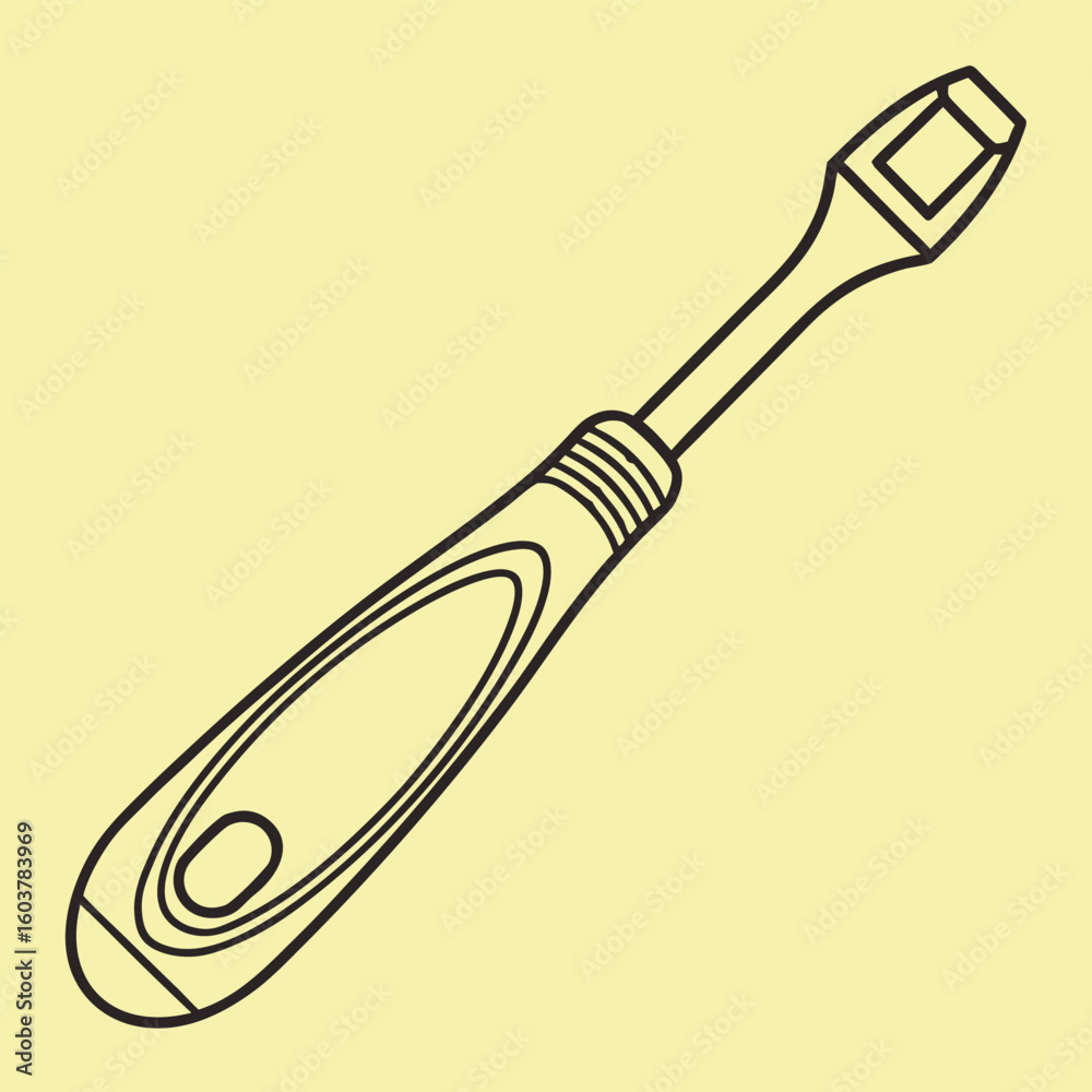Obraz premium Line Vector Of A Tongue Cleaner