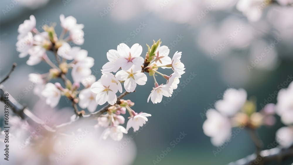 Blooming cherry blossoms with soft focus background Blooming cherry blossoms with soft focus background