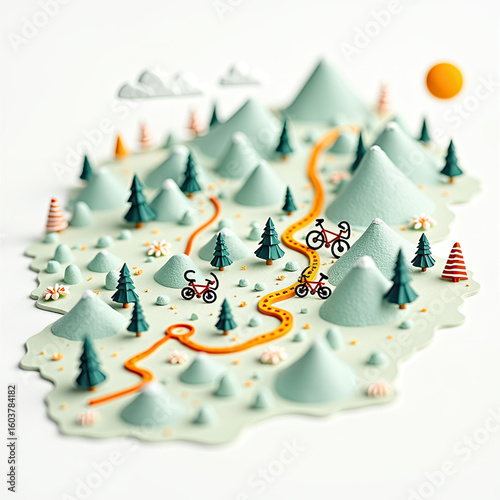 Whimsical Mountain Bike Trail Adventure