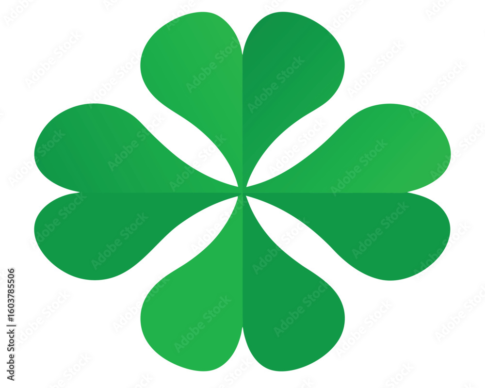 A vibrant green four leaf clover isolated on white background for good fortune Ai Generated A vibrant green four leaf clover isolated on white background for good fortune Ai Generated