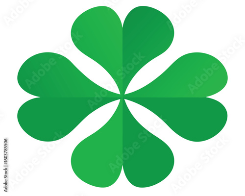 A vibrant green four leaf clover isolated on white background for good fortune Ai Generated