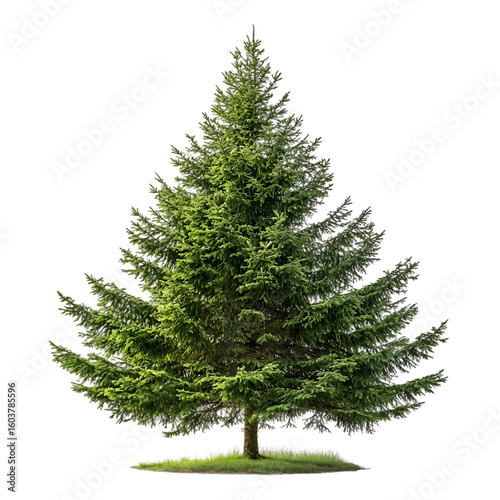 Isolated Spruce (Picea) Evergreen Tree—Transparent Background