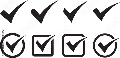 check mark icon template. Tick symbol.  social media verified badge sign. Approved sign. Correct vote choice symbols. checklist signs. approval badge 

