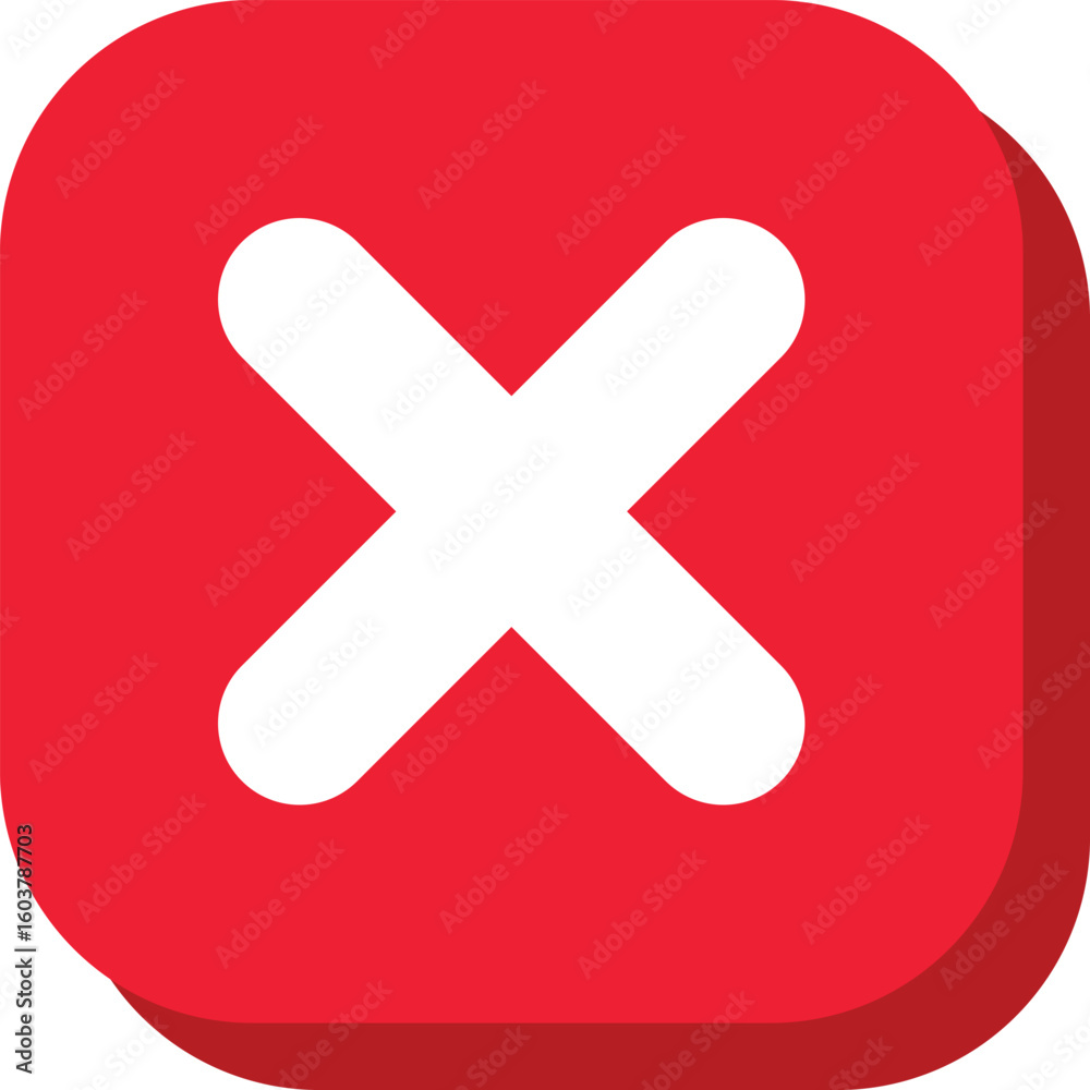 Obraz premium Red cross mark icon. Bold red cross symbols. Medical and emergency icons. wrong buttons. incorrect vote choice symbol 