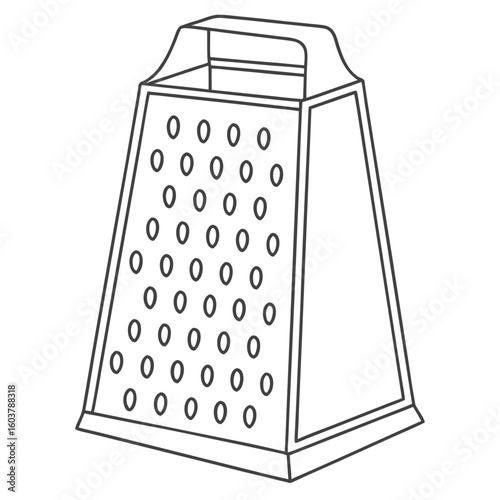 Outline Vector Of A Grater With Holes