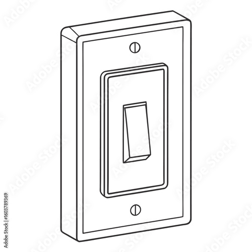 Thin Line Art Of A Wall Switch In Off Position