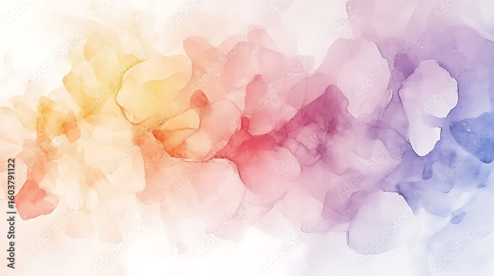 Fototapeta premium A Soft Watercolor Painting of Gentle Pastel Color Strokes