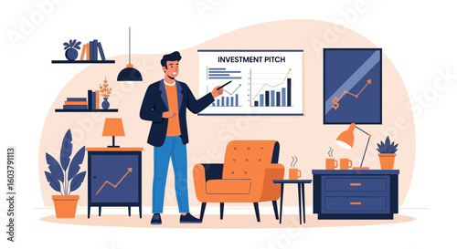 Investment Presentation At Home With Financial Growth Chart