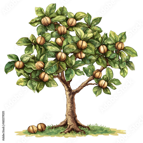 Walnut Tree isolated on a transparent background