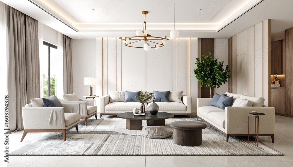 Fototapeta premium Modern living room interior design. (5)