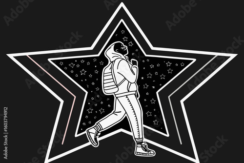 bling shape collection or frame star holography grit sihouette black vector