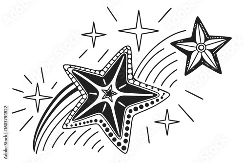 bling shape collection or frame star holography grit sihouette black vector