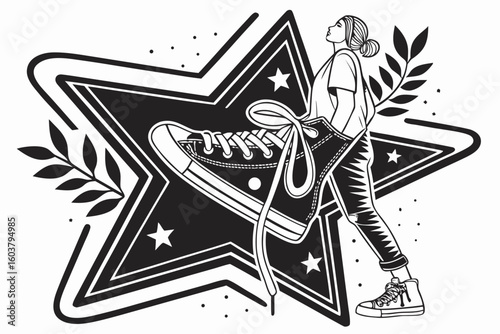 bling shape collection or frame star holography grit sihouette black vector