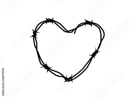 heart-shaped barbed wire vector design.eps