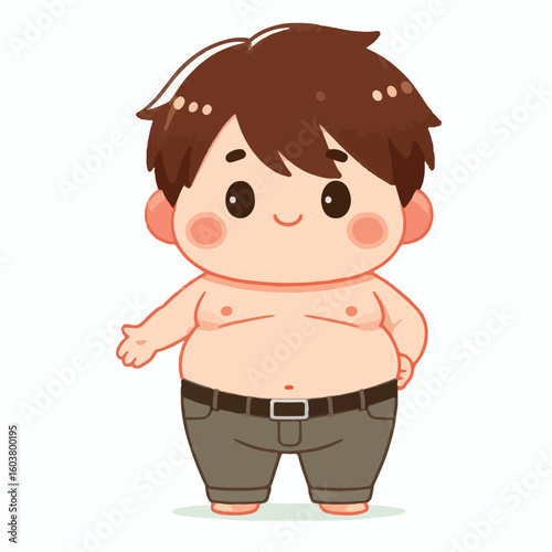 cute chubby adult male vector image 