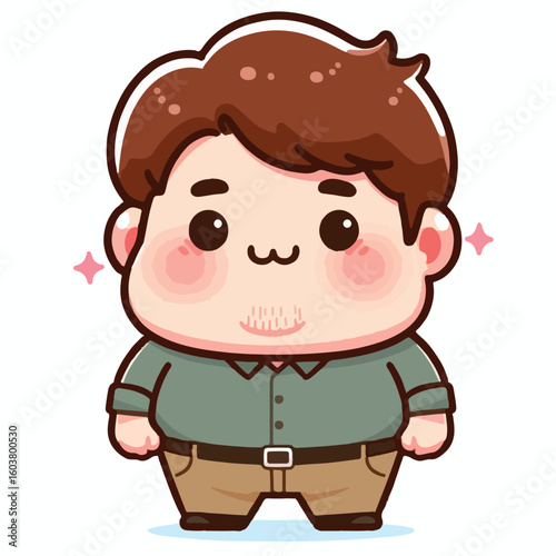 cute chubby adult male vector image 