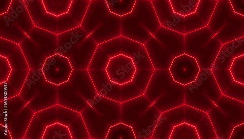 Abstract red kaleidoscopic pattern