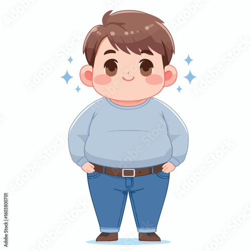 cute chubby adult male vector image 