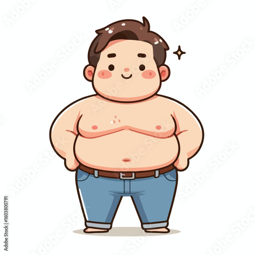 cute chubby adult male vector image 