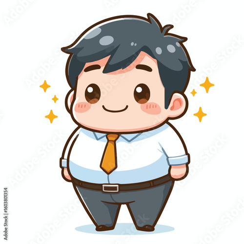 cute chubby adult male vector image 
