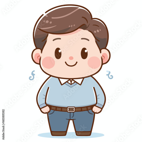 cute chubby adult male vector image 