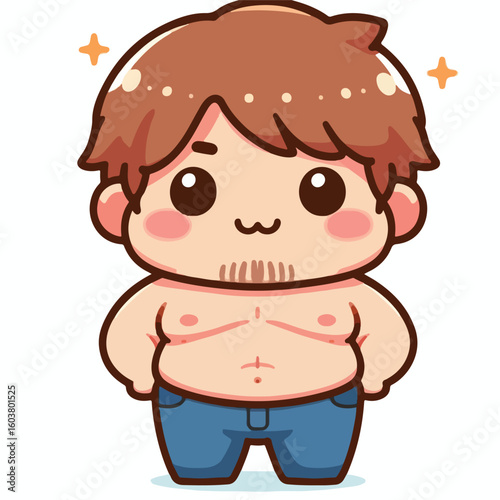 cute chubby adult male vector image 