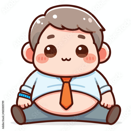 cute chubby adult male vector image 