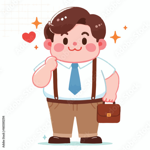 cute chubby adult male vector image 