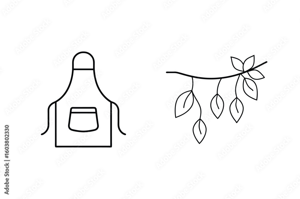 Fototapeta premium Apron and leafy branch garment clothing