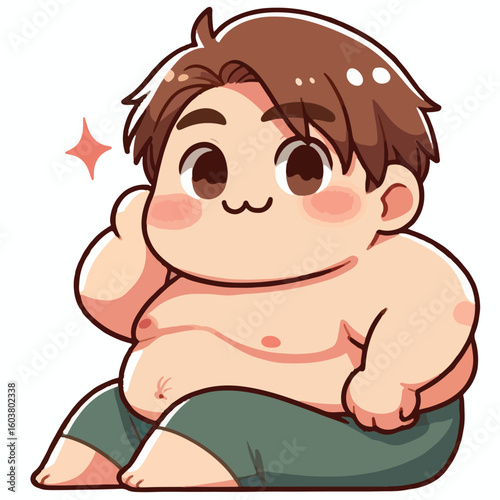 cute chubby adult male vector image 