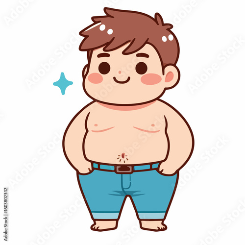 cute chubby adult male vector image 