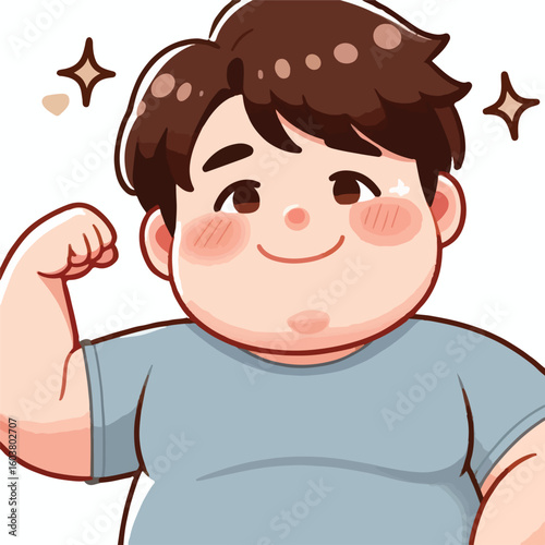 cute chubby adult male vector image 
