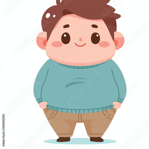 cute chubby adult male vector image 