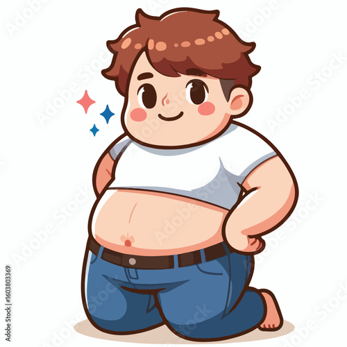 cute chubby adult male vector image 