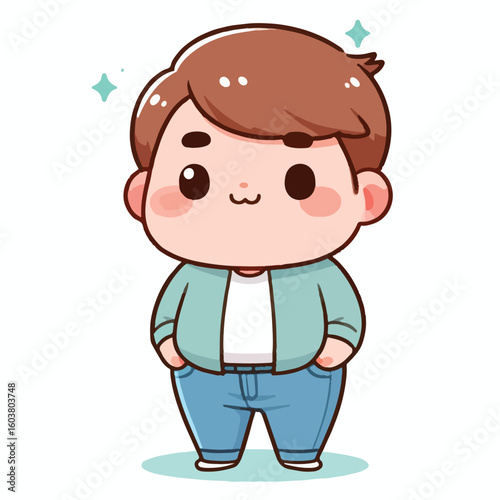 cute chubby adult male vector image 