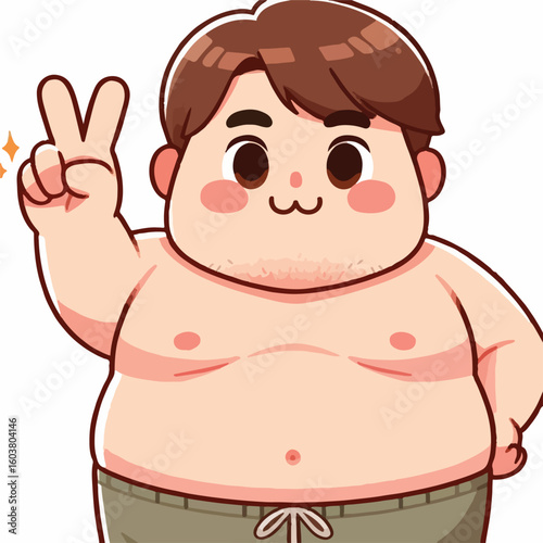 cute chubby adult male vector image 