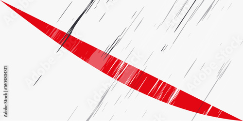 Black red ink brush stroke on white background. Japanese style. Vector illustration of grunge wave stains.Vector brushes illustration.