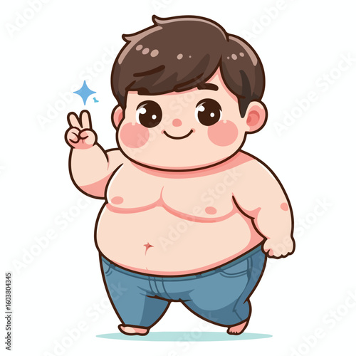 cute chubby adult male vector image 