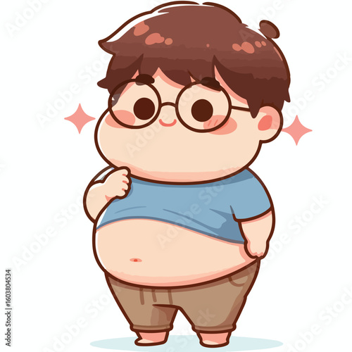 cute chubby adult male vector image 