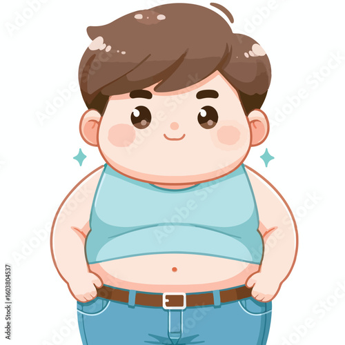 cute chubby adult male vector image 