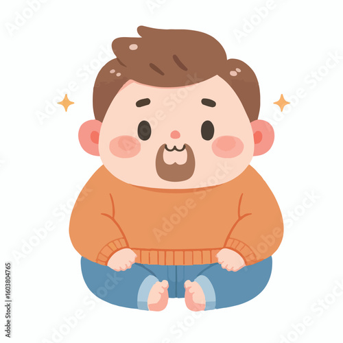 cute chubby adult male vector image 