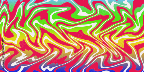 Abstract geometric background with warped colorful lines. Trippy op-art style illustration.