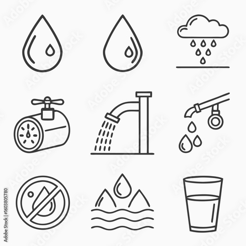 Water drop rain faucet hose pipe mountains glass rain cloud